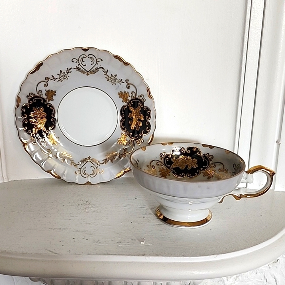 Hand Painted Trimont China Cup And Saucer Collectible